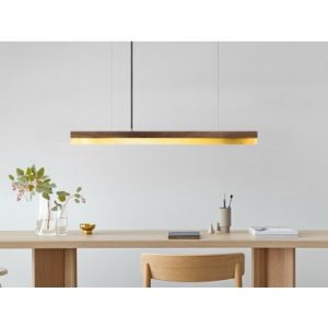 Langbordspendel i nøddetræ og messing 92 cm 25W LED - Nøddetræ/Messing