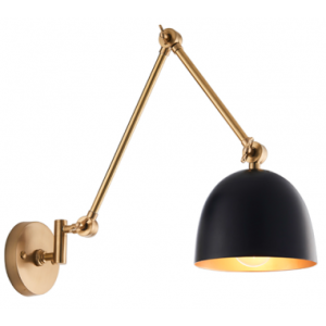 Lehal Væglampe i metal H20 - 65 cm 1 x E27 - Antik messing/Mat sort