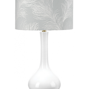 Milo Bordlampe i keramik og polyester H69 cm 1 x E27 - Antik messing/Hvid/Gråblå