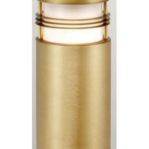 Newbrighton bedlampe i messing og polycarbonat H25 cm 1 x E27 - Antik messing/Mat hvid
