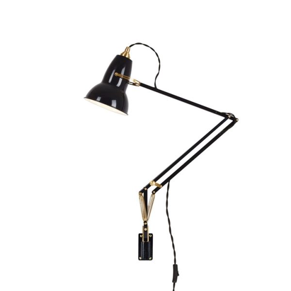 Original 1227 messing/sort vægmonteret lampe