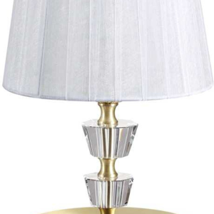 Pegaso, Bordlampe, E14 max 1 x 40W, E14, messing, metal, glas, stof, Ø180xH300mm