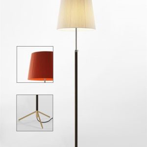 Pie de salón Gulvlampe G3 rød/messing