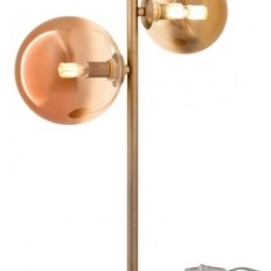 ROY Bordlampe i metal og glas H45 cm 2 x G9 - Antik messing/Gylden