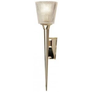 Verity Badeværelseslampe i messing og glas H50,6 cm 1 x G9 LED - Poleret guld/Klar