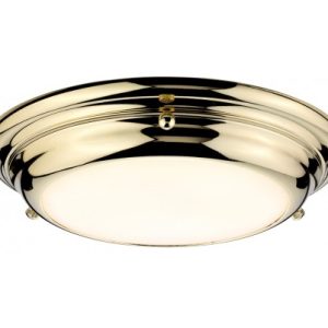 Welland Badeværelseslampe i stål og glas Ø24,5 cm 1 x LED - Poleret messing