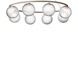 Miira 8 Oval lysekrone, messing/klar