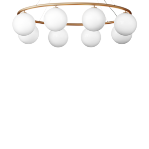 Miira 8 Oval lysekrone, messing/opal