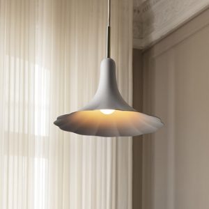 Petalii 1 pendel small, poleret messing/hvid