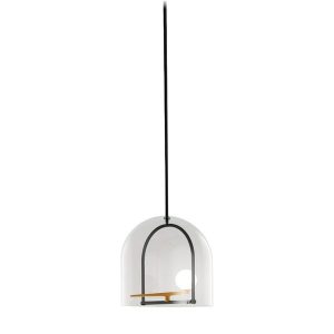 Artemide YANZI Pendel Diff. Gennemsigtig/Hvid/Børstet Messing/Sort