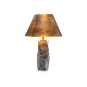Camelia bordlampe antik messing / grå