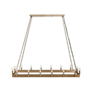 Crown Rectangular loftlampe antik messing