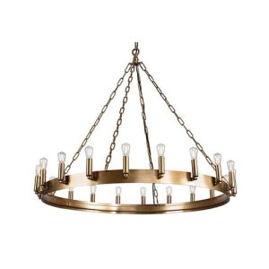 Crown loftlampe antik messing Ø105