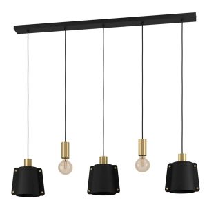 EGLO Stars of Light MAJAGUA langbordspendel 5L E27 sort/børstet messing