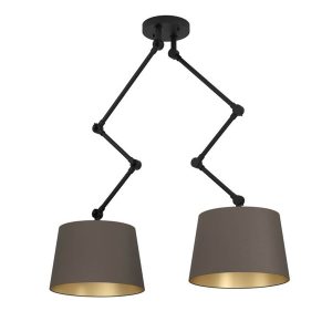 EGLO Stars of Light PISTUNIO pendel 2L E27 sort/cappuccino/messing