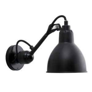 Lampe Gras 304 væglampe - Uden afbryder / Messing / Mat sort