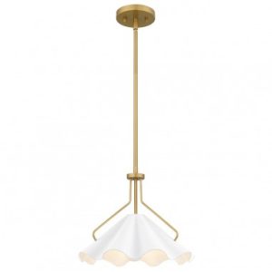 MEJIA Loftlampe i stål Ø35,6 cm 1 x E27 - Antik messing/Hvid tekstur