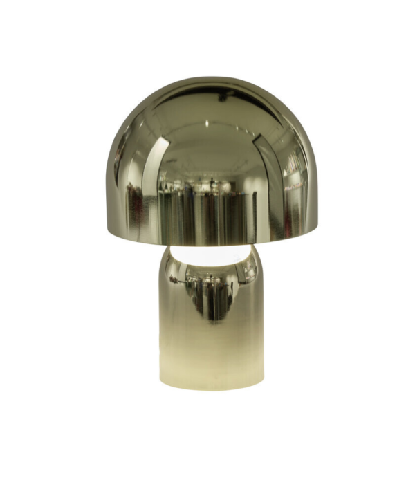 Mushroom shiny bordlampe, messing - H30cm