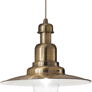 Pendel lampe Ideal Lux Fiordi antik messing metal og håndblæst glas Ø40 cm