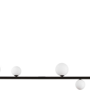 Pendellampe Ideal Lux Birds sort metal med satin messing og hvide glas, justérbar 51 - 160 cm