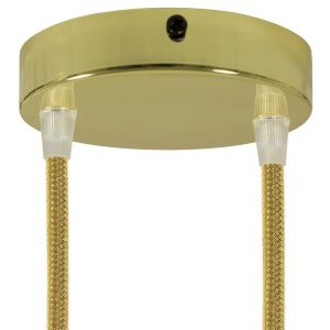 Roset til 2 lampe Ø12 cm - Konisk / Blank messing