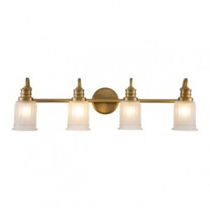 SWELL Badeværelselampe i stål og glas B81,3 cm 4 x G9 LED - Børstet messing/Frostet