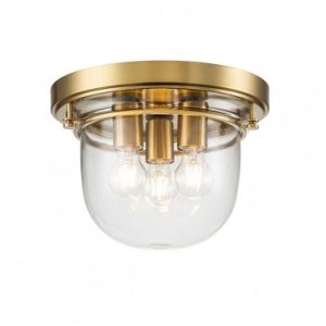 WHISTLING Badeværelselampe i stål og glas Ø33 cm 3 x E277 - Børstet messing/Klar