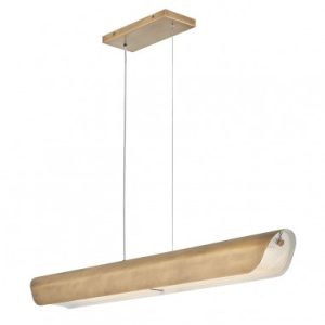 ARCO Langbordspendel i stål og glas 116,8 x 11,2 cm 43W LED - Antik messing/Klar rillet