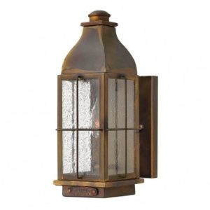BINGHAM Udendørs væglampe i messing og glas H31,8 cm 1 x E14 - Brændt messing/Klar med dråbeeffekt