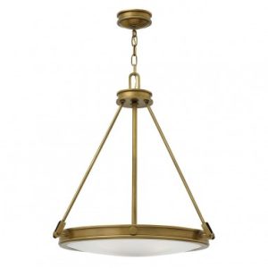 COLLIER Loftlampe i stål og glas Ø54,3 cm 4 x E14 - Antik messing/Opalhvid
