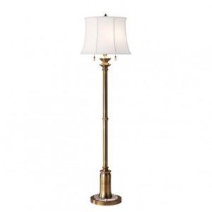 STATEROOM Gulvlampe i stål og bomuld H158 cm 2 x E27 - Brændt messing/Hvid