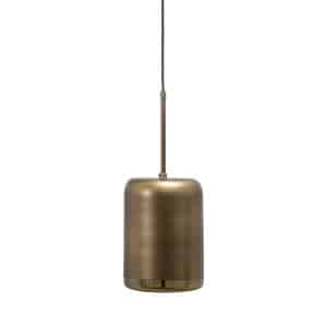 WOOOD EXCLUSIVE Safa loftlampe, lodret - brunsort glas og antik messing metal