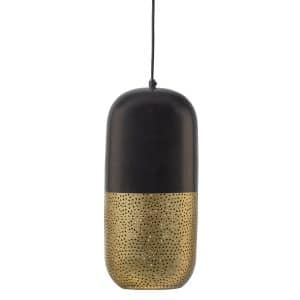 WOOOD EXCLUSIVE Tirsa loftlampe, rund - messing og sort metal (H:46)