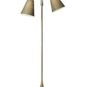 Fodgænger Gulvlampe messing m/olivengrønne skærme