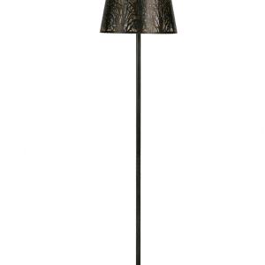 Gulvlampe WOOOD Exclusive Keto - antik sort/messing i jern, H161 cm med E27-fatning