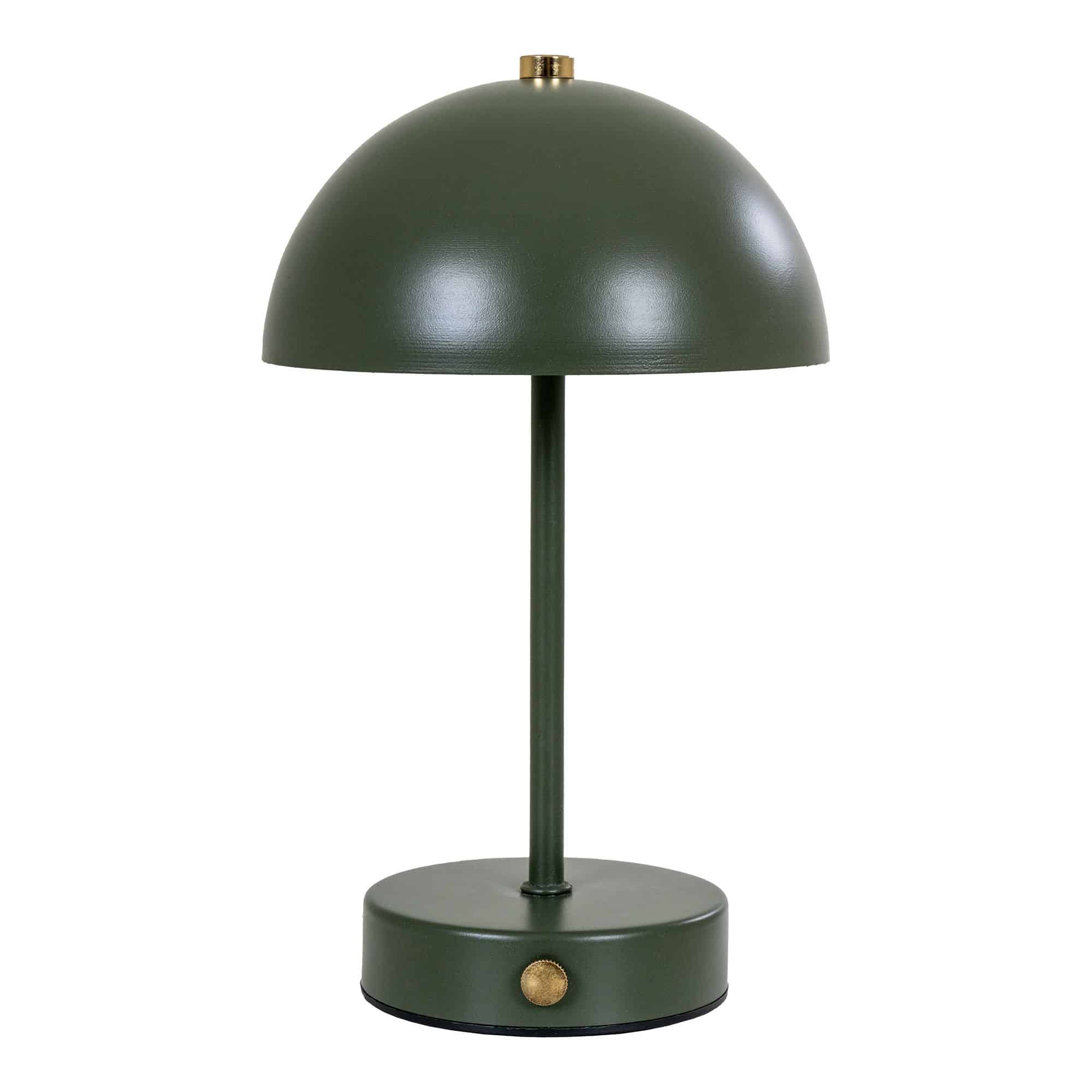 HOUSE NORDIC Holt LED bordlampe, genopladelig - grøn/messing metal
