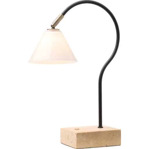 Halo Design Question genopladelig bordlampe, sort/messing