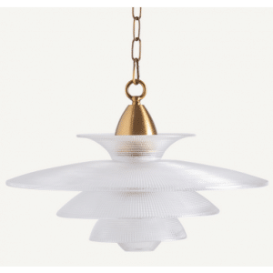 Loftlampe i stål og krystalglas Ø48 cm 1 x E14 - Antik messing/Krystal