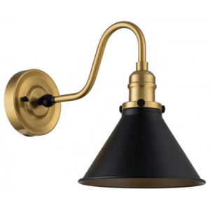 PROVENCE Væglampe H27,5 cm 1 x E27 - Antik messing/Mat sort