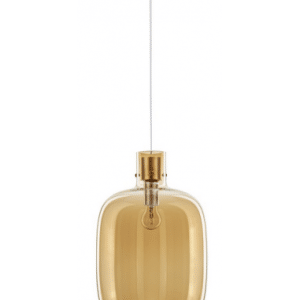 CINZIA Loftlampe i glas og metal Ø30 cm 1 x E27 - Børstet messing/Champagne