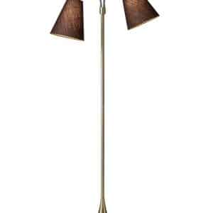 Fodgænger Gulvlampe messing m/brune skærme