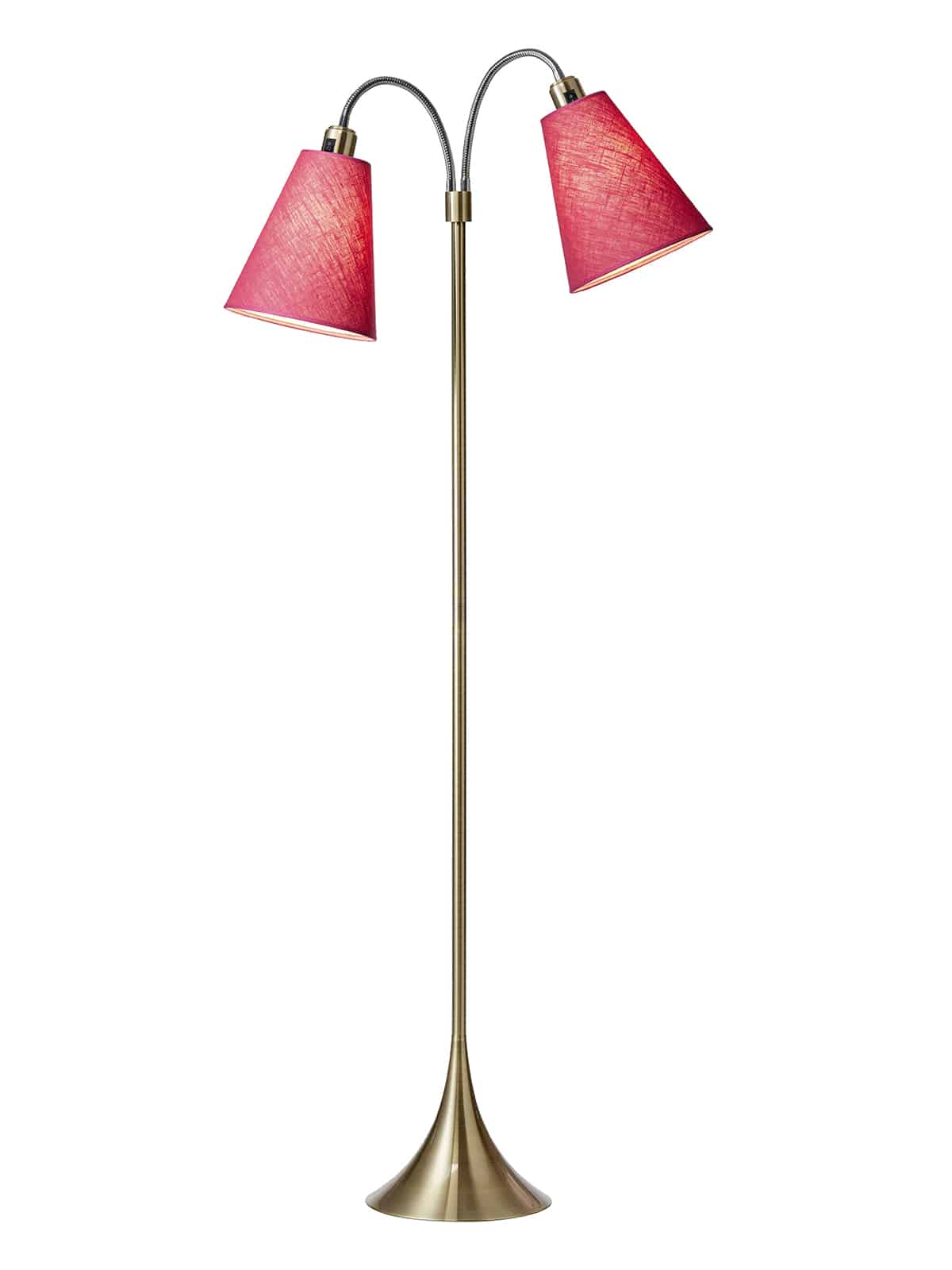 Fodgænger Gulvlampe messing m/cerice skærme