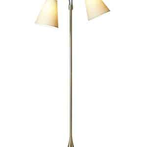 Fodgænger Gulvlampe messing m/creme skærme