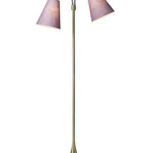 Fodgænger Gulvlampe messing m/lyng skærme