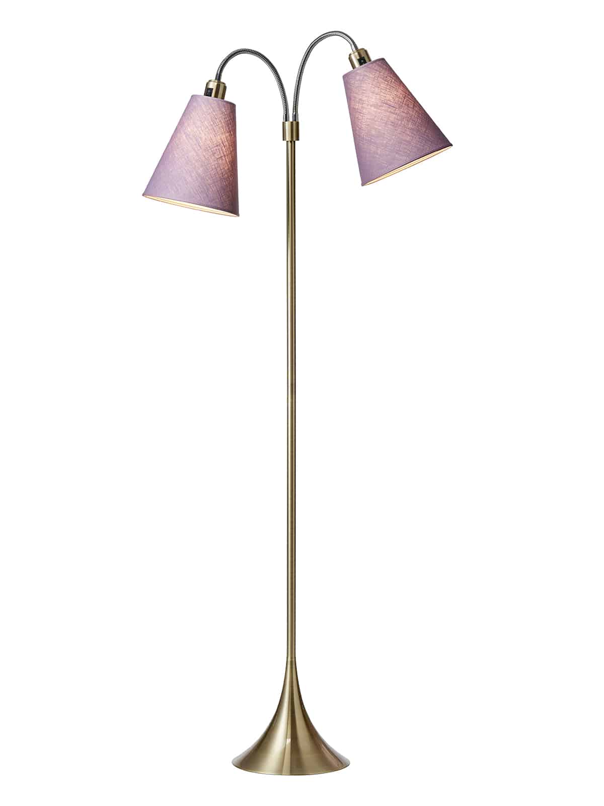 Fodgænger Gulvlampe messing m/lyng skærme