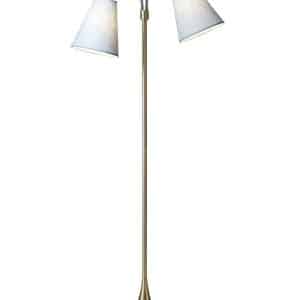 Fodgænger Gulvlampe messing m/lyseblå skærme