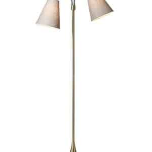 Fodgænger Gulvlampe messing m/lysemessing skærme