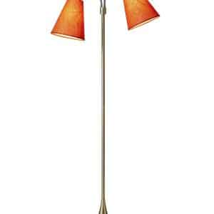 Fodgænger Gulvlampe messing m/orange skærme