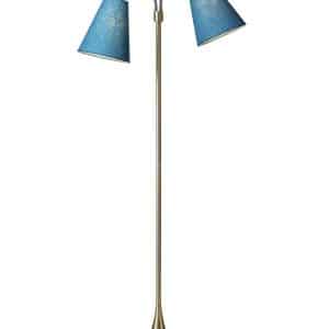 Fodgænger Gulvlampe messing m/petroleum skærme