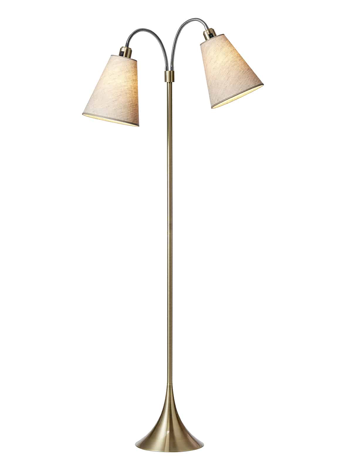 Fodgænger Gulvlampe messing m/sand skærme